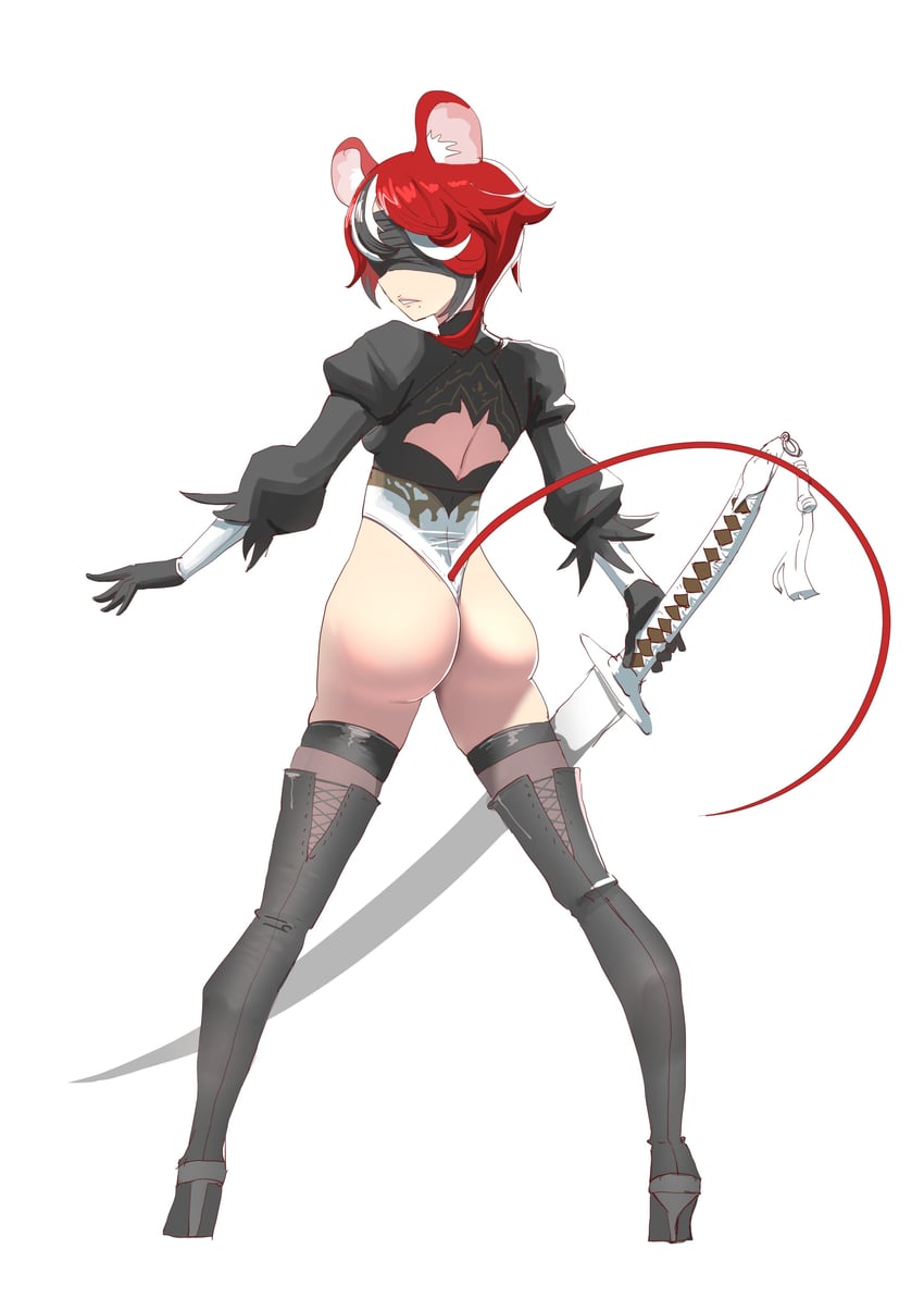 2b and hakos baelz (hololive and 3 more) drawn by angelchama