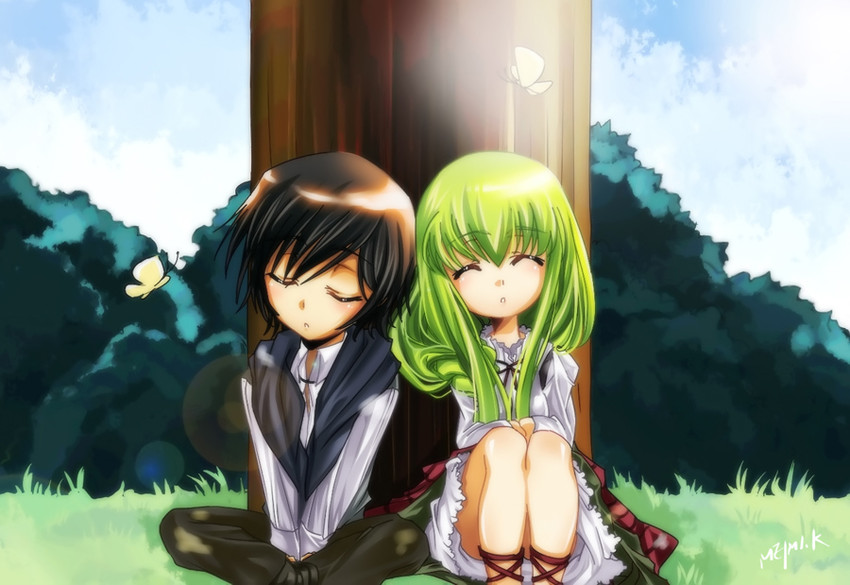 c.c. and lelouch vi britannia (code geass) drawn by meimi_k
