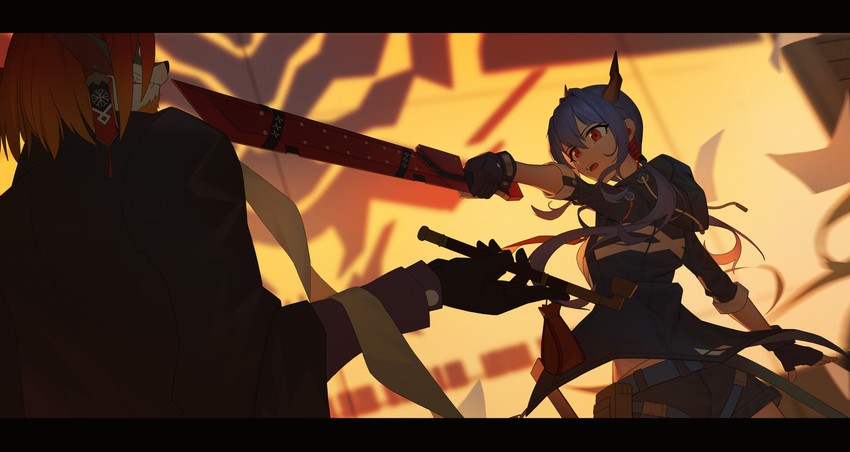 ch'en and wei yenwu (arknights) drawn by jiachong_jun_z