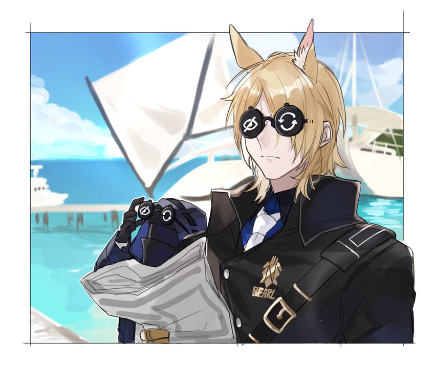 doctor and mlynar (arknights) drawn by yakota_(usuk-yako)
