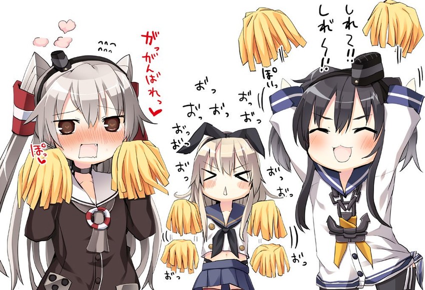 shimakaze, amatsukaze, and tokitsukaze (kantai collection) drawn by matsushita_yuu