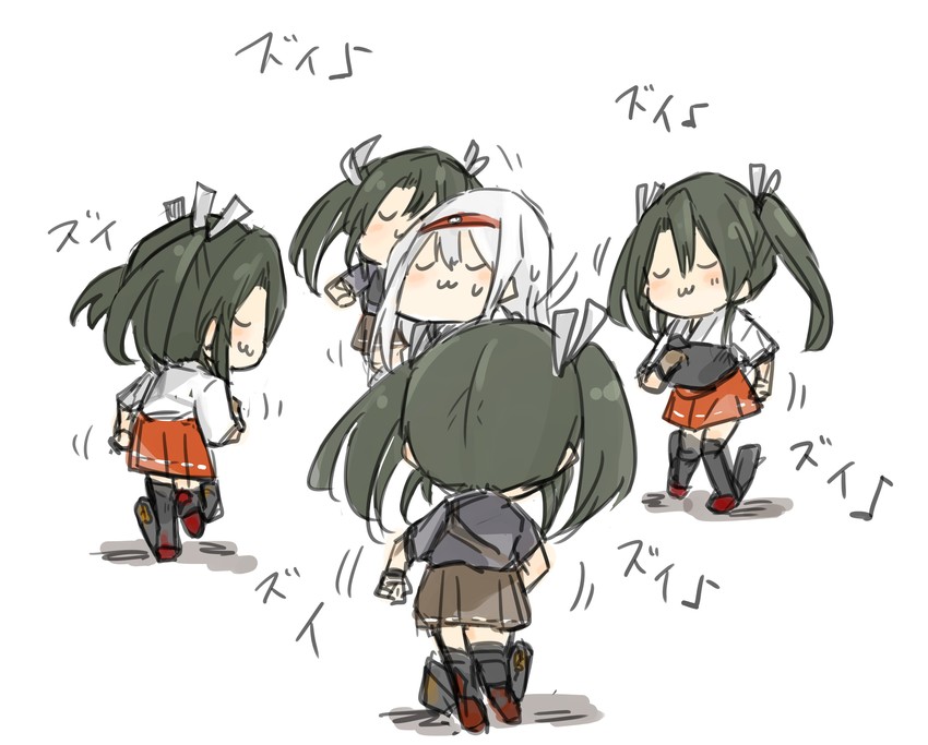 zuikaku, shoukaku, zuikaku kai ni, and zuikaku kai (kantai collection) drawn by hinata_hibari