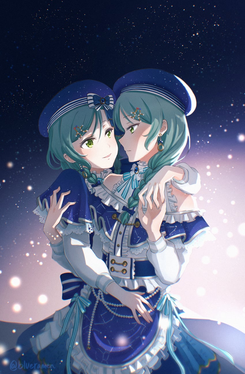 hikawa sayo and hikawa hina (bang dream!) drawn by xin_(blueramen)