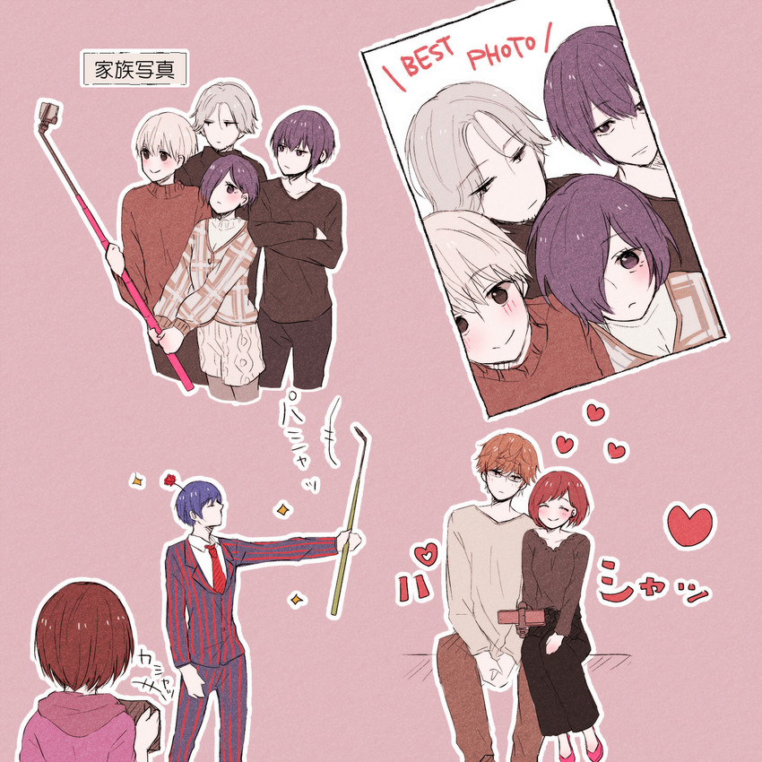kaneki ken, kirishima touka, fueguchi hinami, tsukiyama shuu, nishio nishiki, and 3 more (tokyo ghoul and 1 more) drawn by kotochi_re