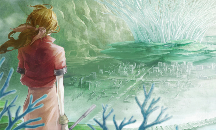 aerith gainsborough (final fantasy and 1 more) drawn by tetra_takamine