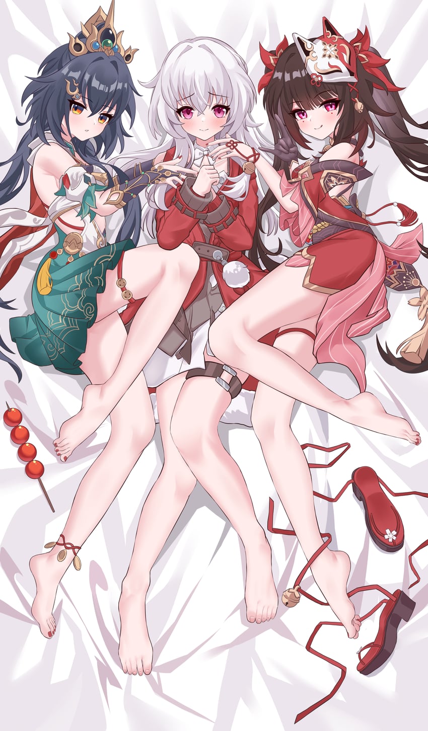 sparkle, yunli, and clara (honkai and 1 more) drawn by aichinaigai