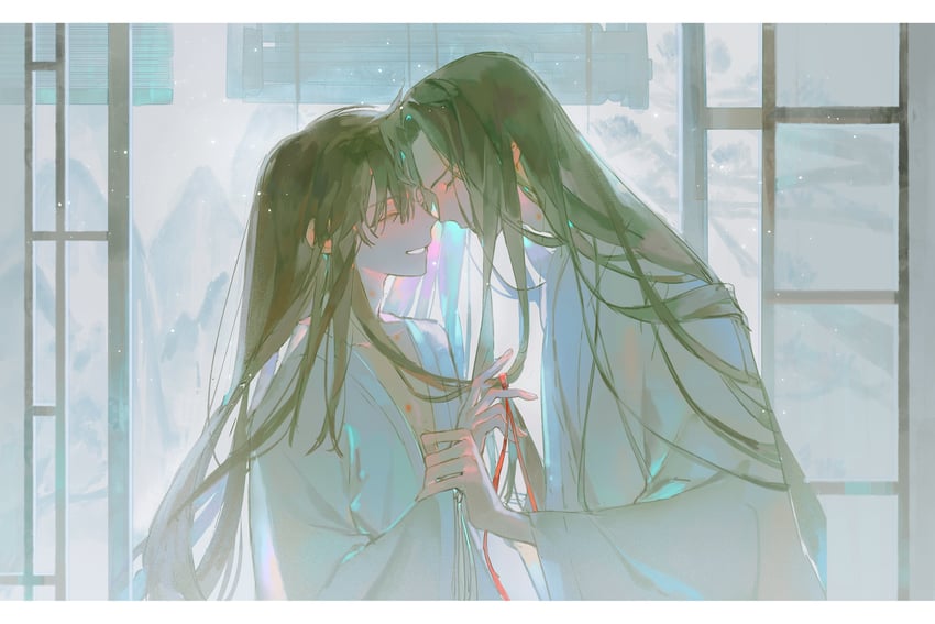 wei wuxian and lan wangji (modao zushi) drawn by xianyu_tuitui