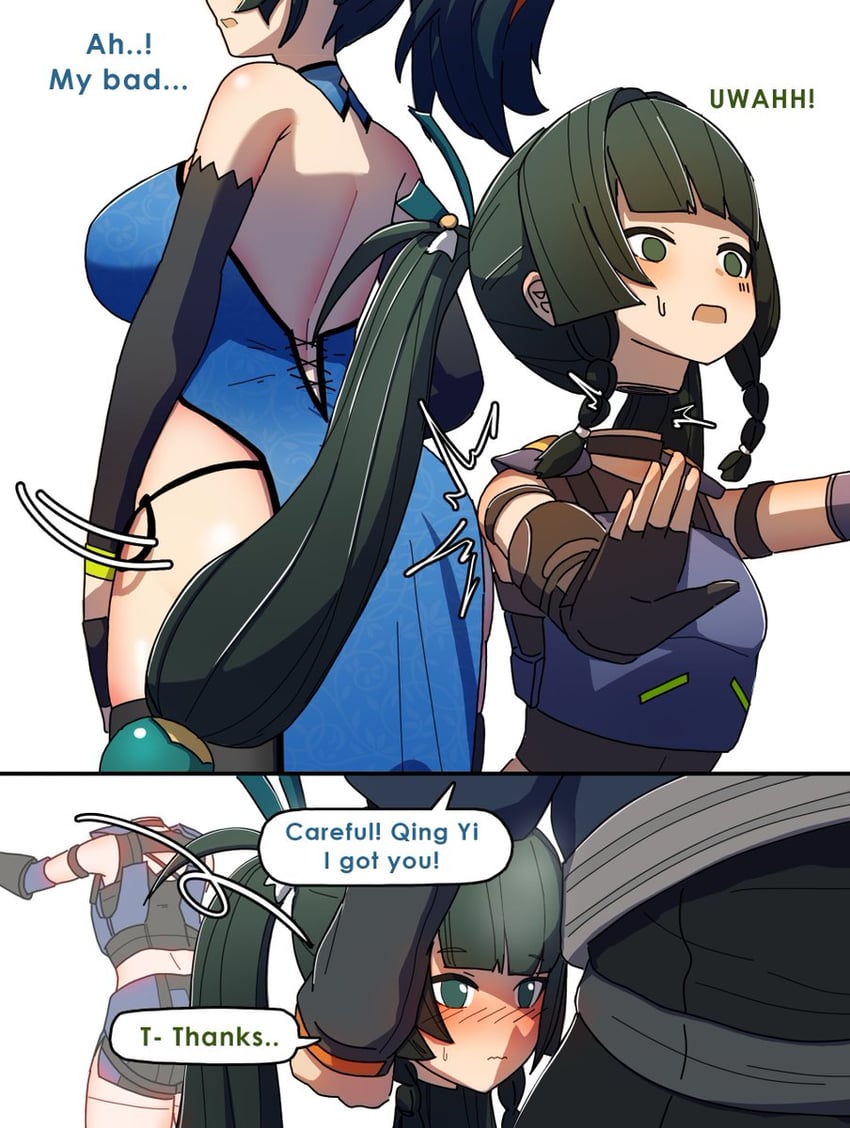 wise, zhu yuan, and qingyi (zenless zone zero) drawn by dorahdew