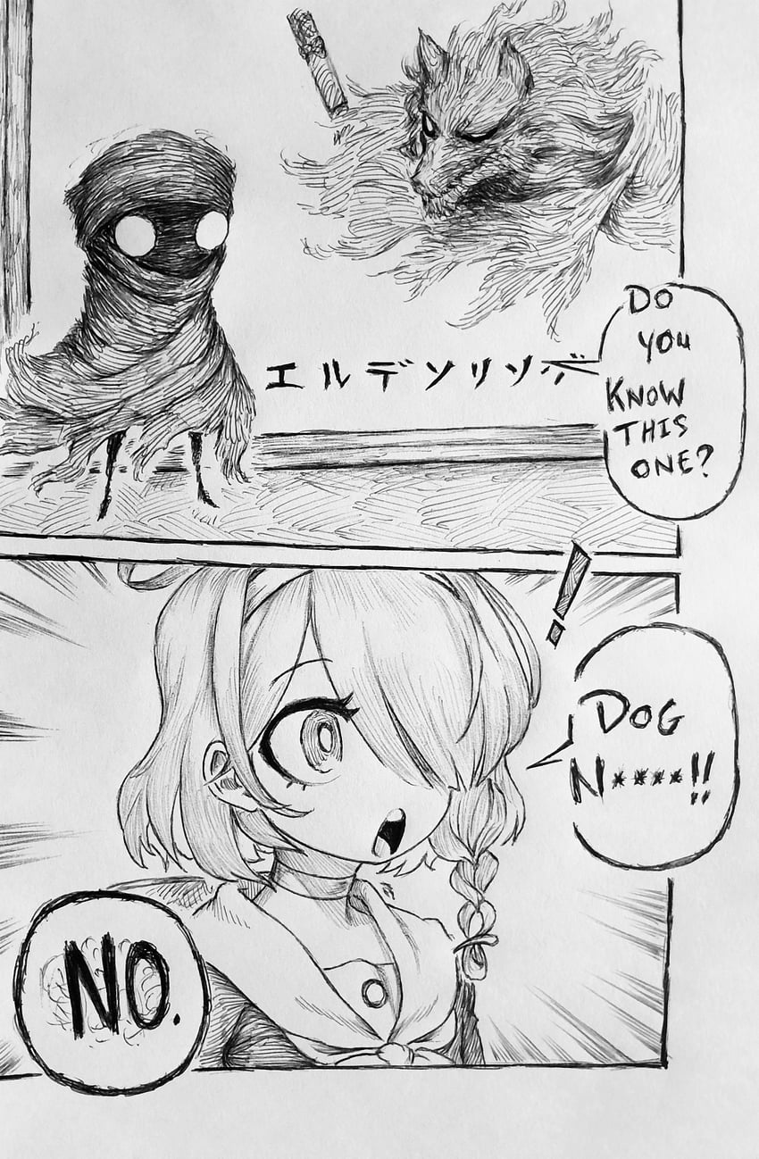 arona and blaidd the half-wolf (blue archive and 2 more) drawn by chronozbergh