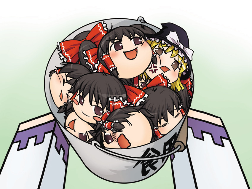 hakurei reimu and kirisame marisa (touhou and 1 more) drawn by twin_scissor