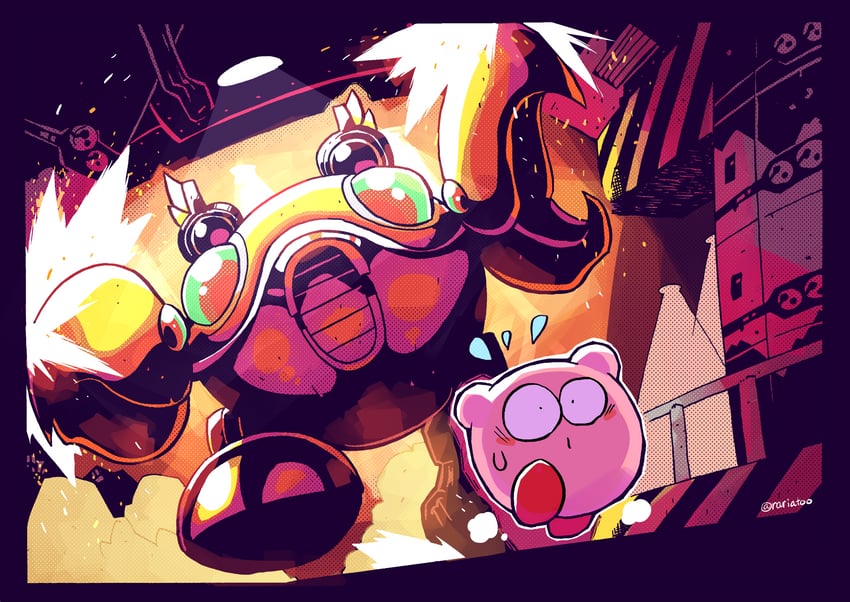 kirby and heavy lobster (kirby and 1 more) drawn by rariatto_(ganguri)