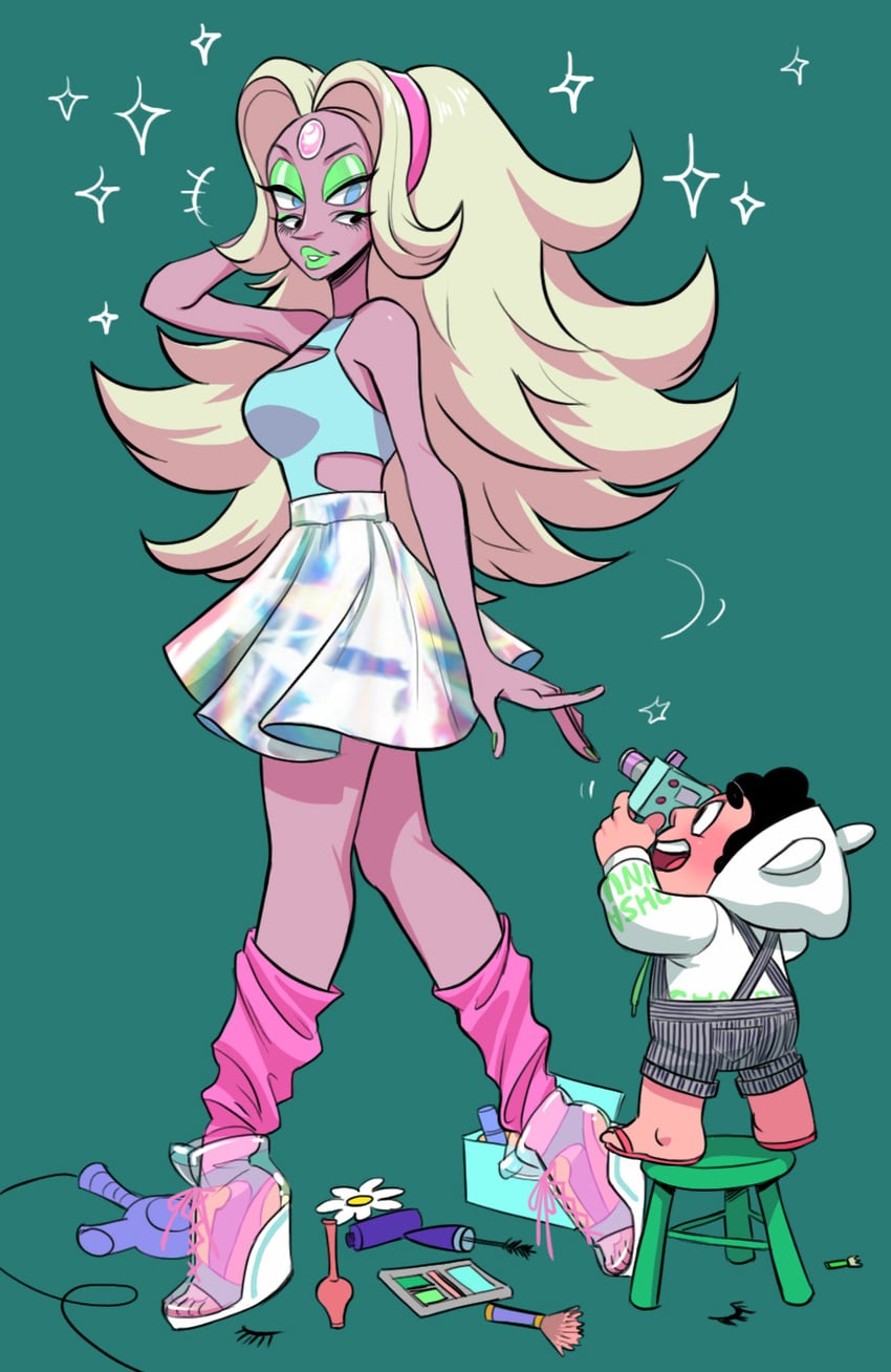 steven quartz universe and rainbow quartz (steven universe) drawn by junkmix_(c2ndy2c1d)