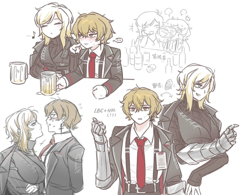 faust and sinclair (project moon and 1 more) drawn by ohzv