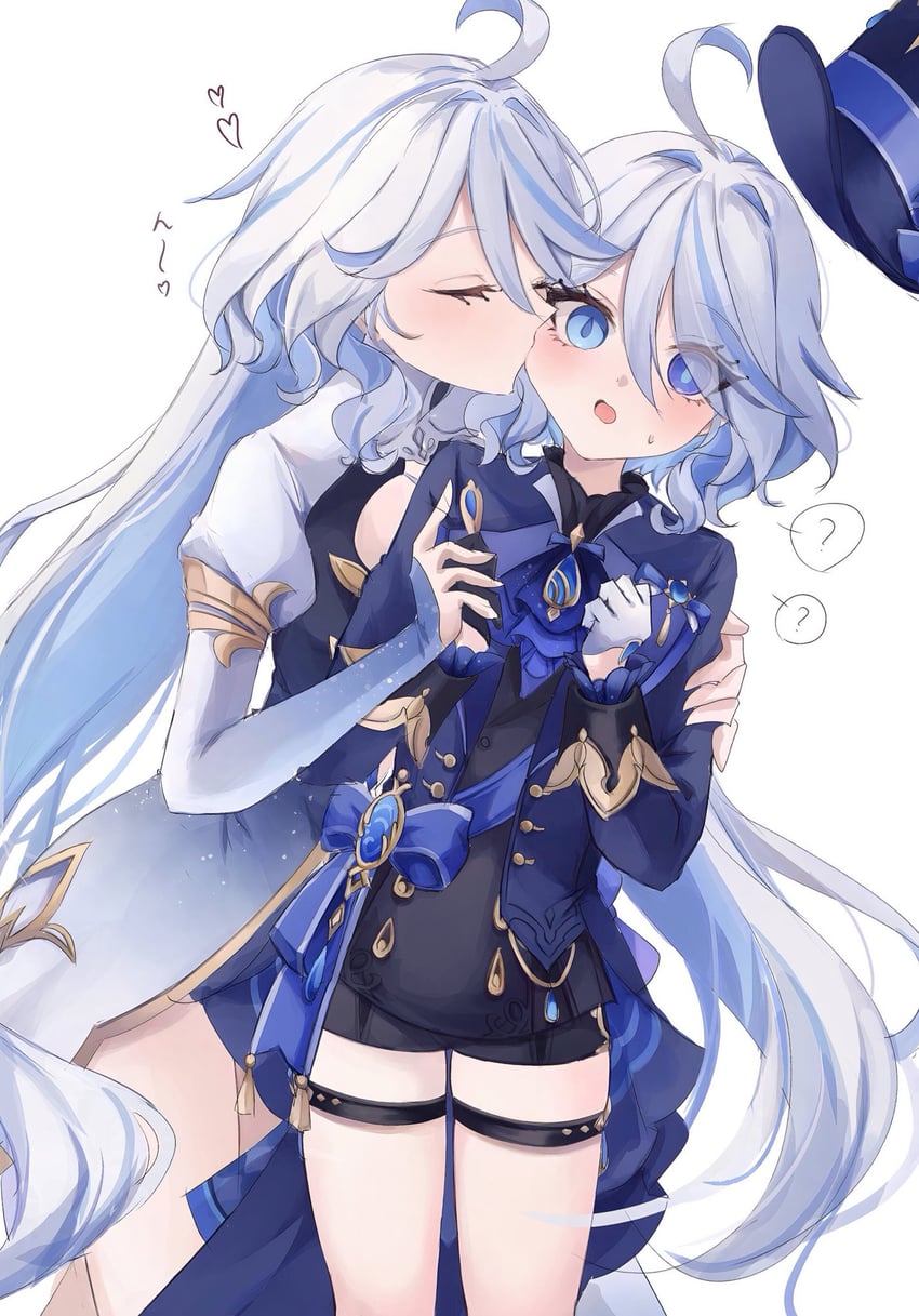 furina and focalors (genshin impact) drawn by pe_eee00