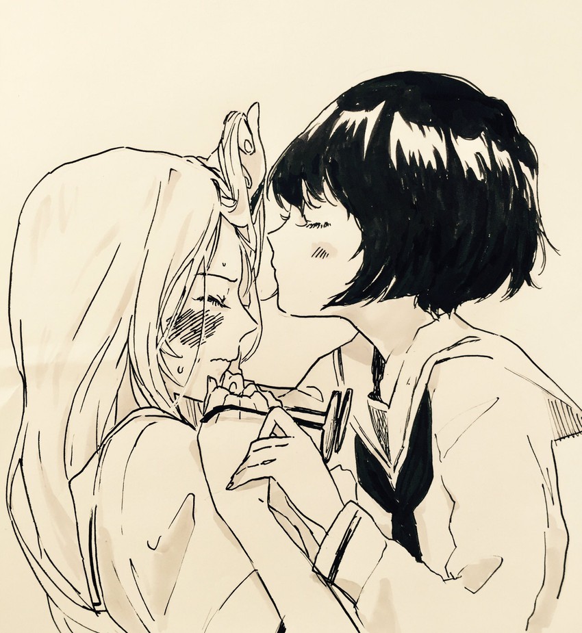 utsugi yuuki and nekonyaa (girls und panzer) drawn by sabuko_(pooooo)