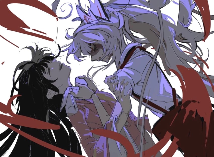 fujiwara no mokou and houraisan kaguya (touhou) drawn by sesmkun