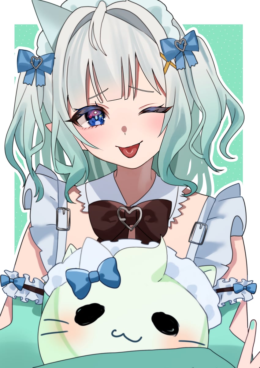 mint fantome and wisps (indie virtual youtuber) drawn by ikada_nami