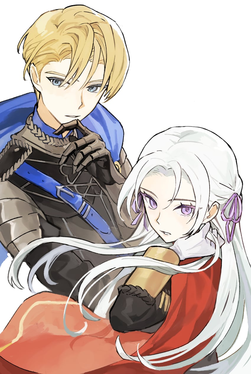 edelgard von hresvelg and dimitri alexandre blaiddyd (fire emblem and 1 more) drawn by ikaikakka