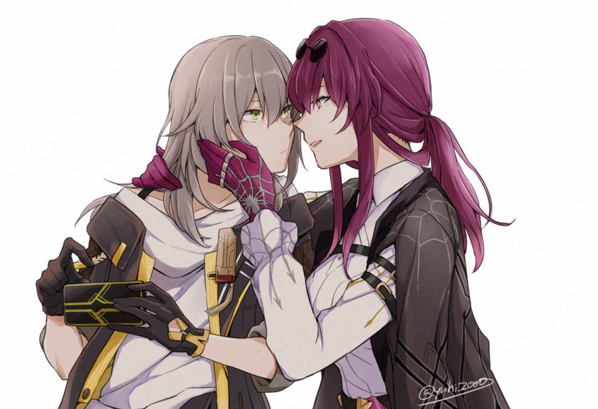 trailblazer, stelle, and kafka (honkai and 1 more) drawn by yuuhi_(arcadia)