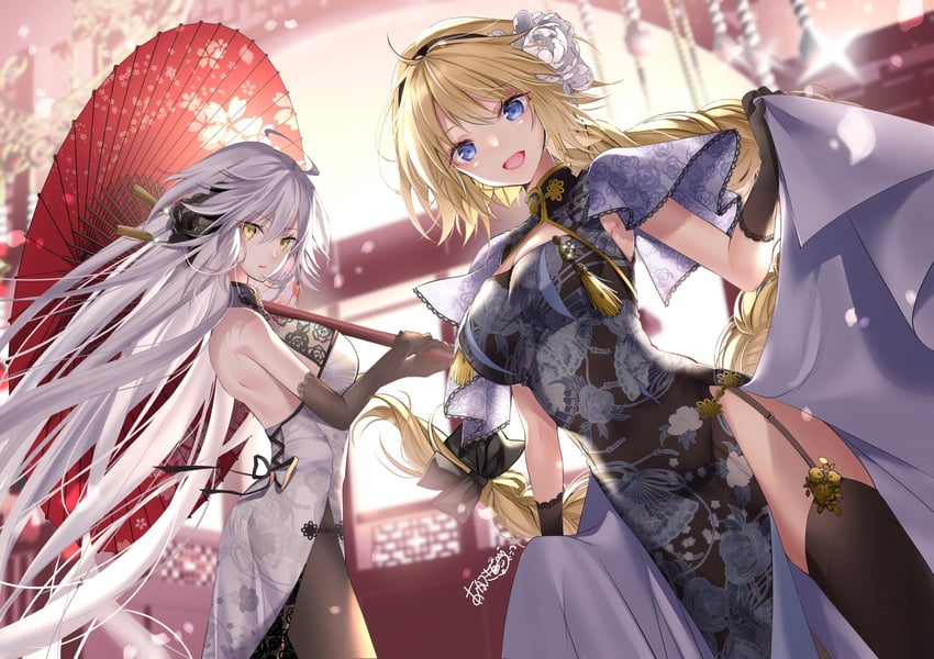 jeanne d'arc alter and jeanne d'arc (fate and 2 more) drawn by akatsuki_hijiri