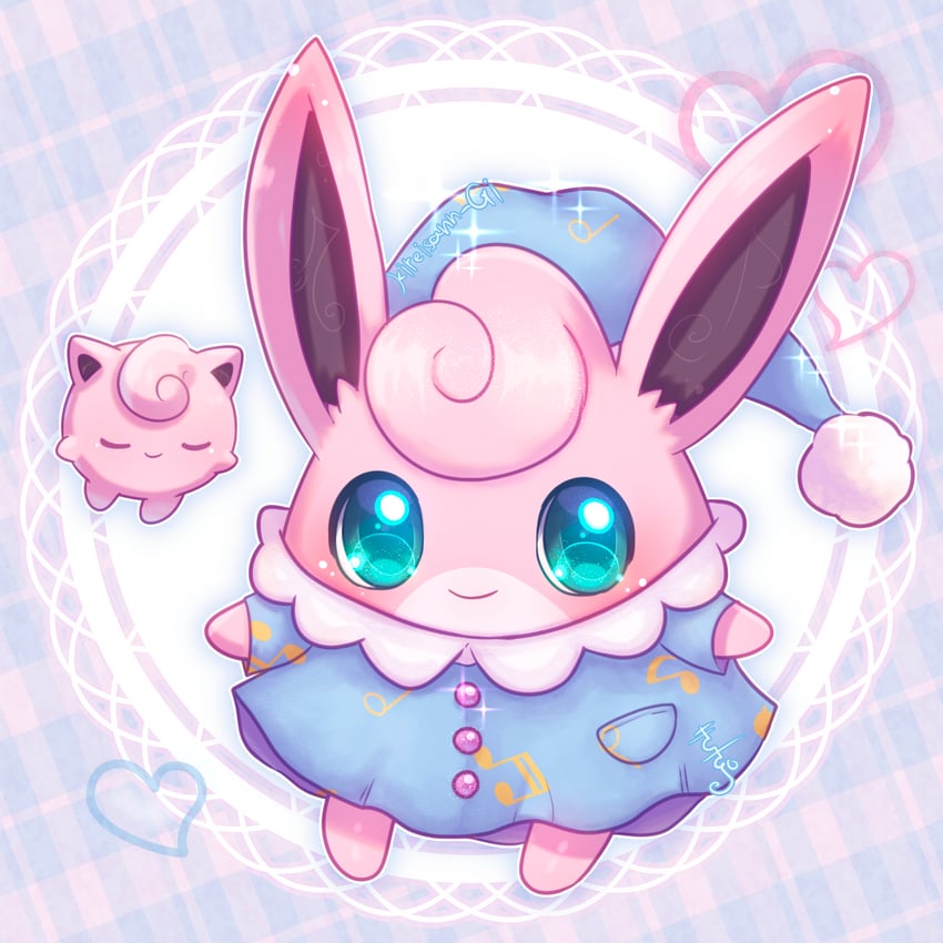 jigglypuff and wigglytuff (pokemon and 1 more) drawn by gigii2810