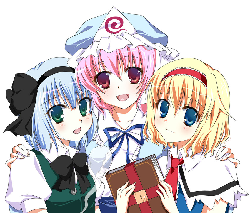 konpaku youmu, alice margatroid, and saigyouji yuyuko (touhou) drawn by amagase_rina