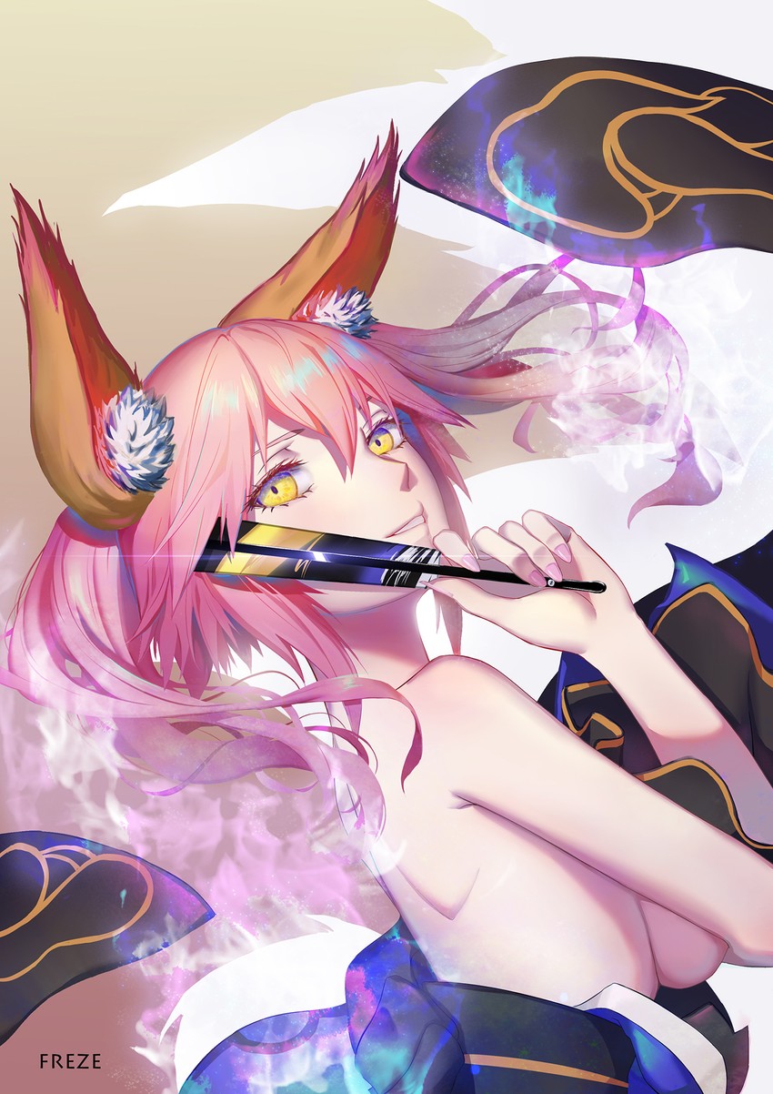 tamamo and tamamo no mae (fate and 2 more) drawn by freze