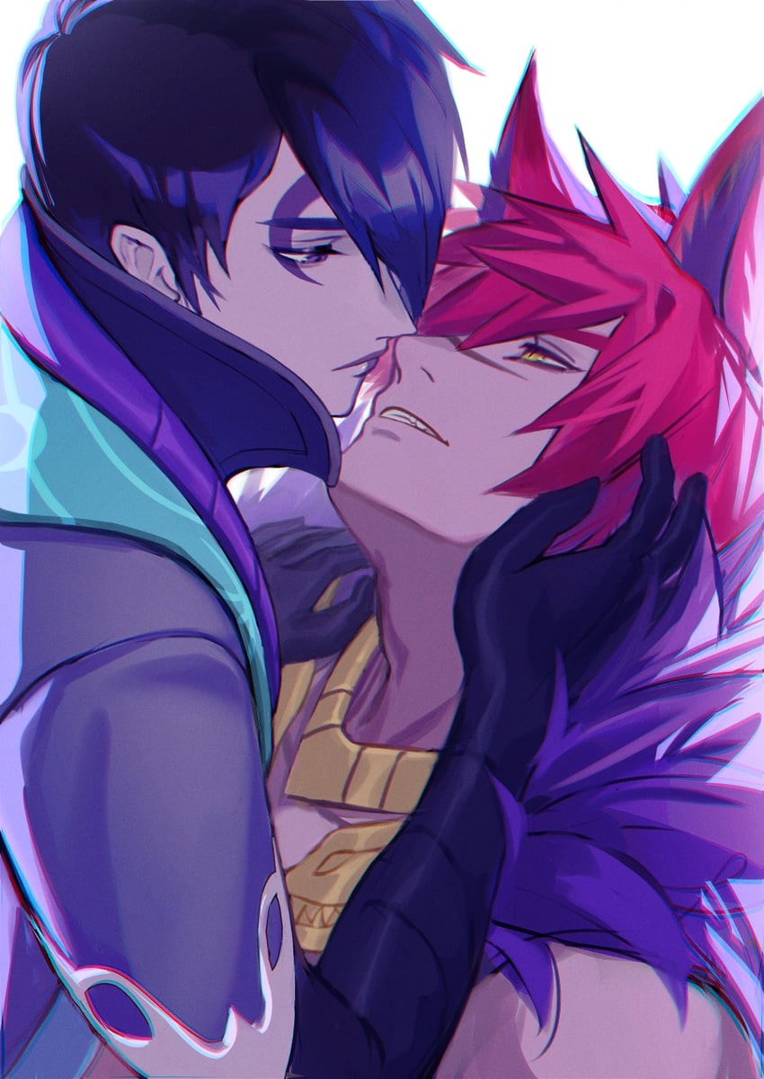 sett and aphelios (league of legends) drawn by imone_illust