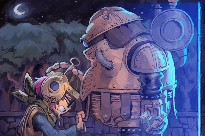 lucca ashtear and robo (chrono trigger) drawn by garrett_hanna