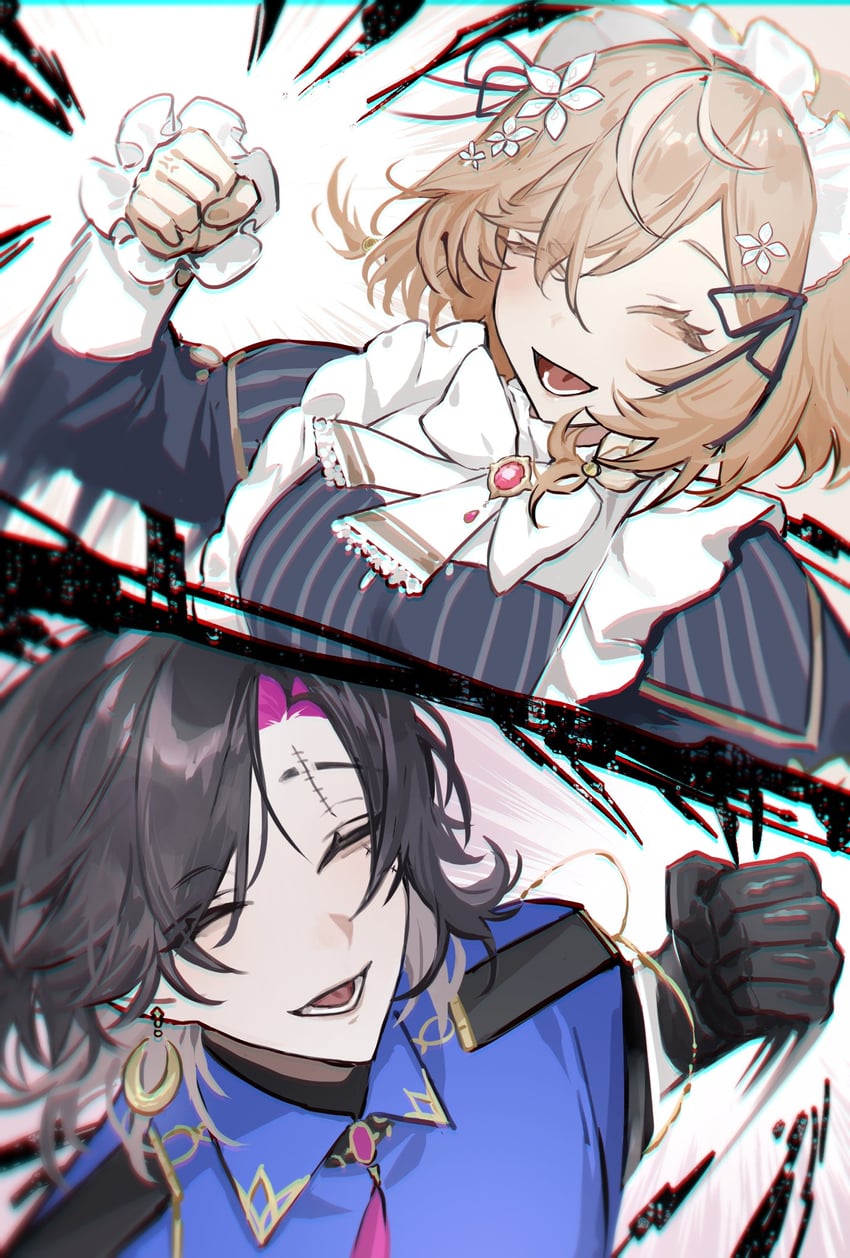 vezalius bandage and klara charmwood (nijisanji and 1 more) drawn by sushih_(20)