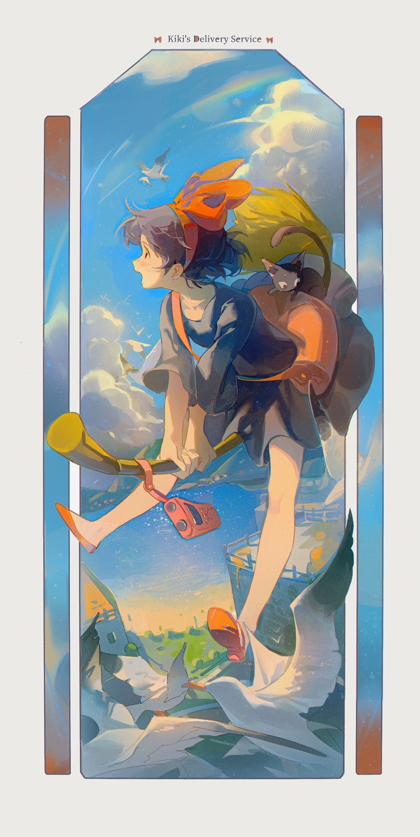 kiki and jiji (studio ghibli and 1 more) drawn by sanyang003