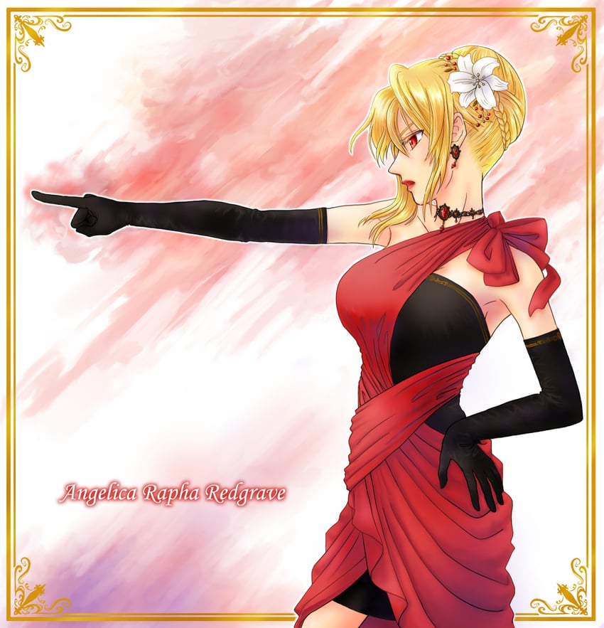 angelica rafa redgrave (otome gee sekai wa mob ni kibishii sekai desu) drawn by fu_aru