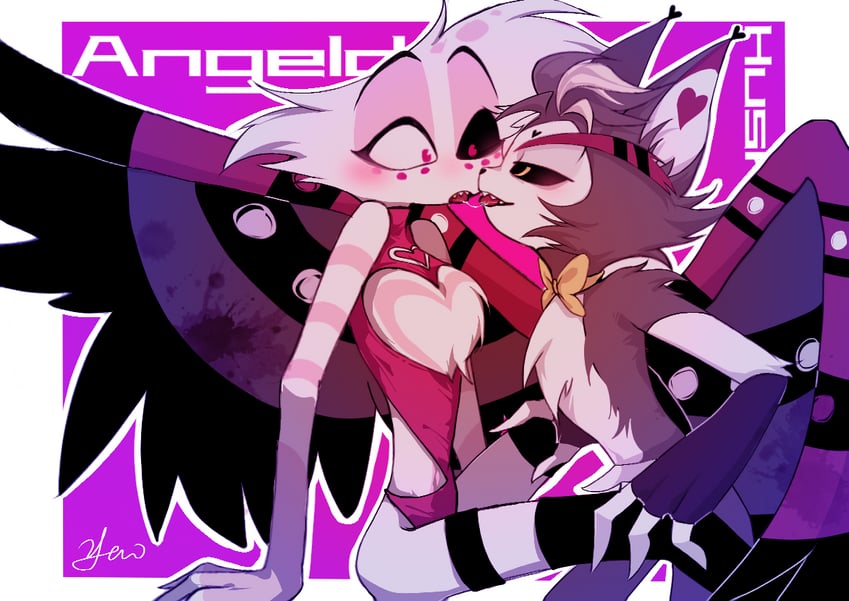 angel dust and husk (hazbin hotel) drawn by a_yao