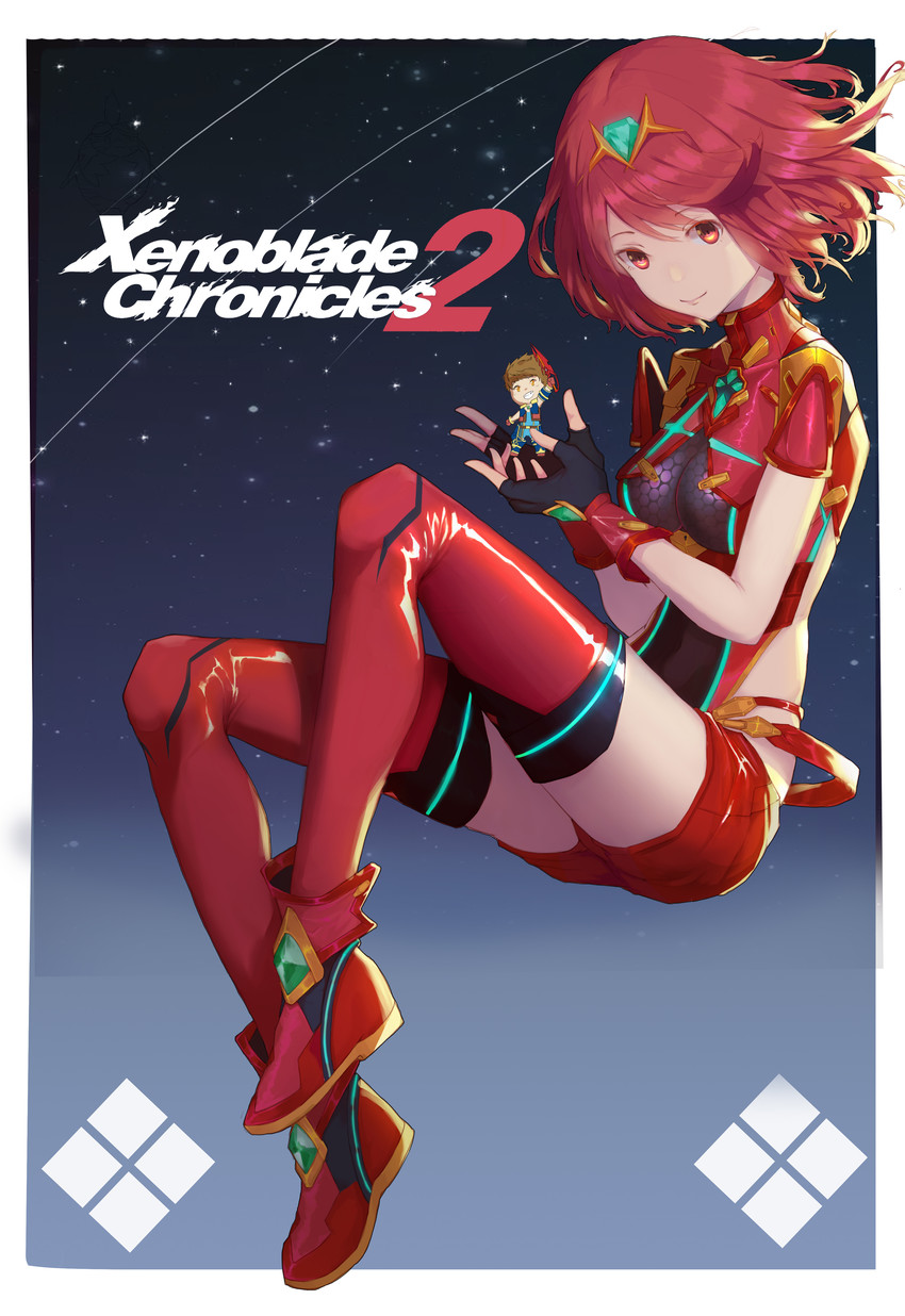pyra and rex (xenoblade chronicles and 1 more) drawn by zhamao_(850417175)