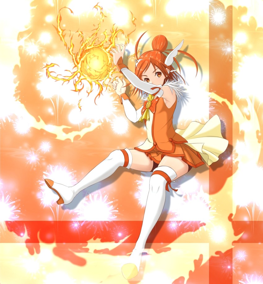 hino akane and cure sunny (precure and 1 more) drawn by nemurimangetsu