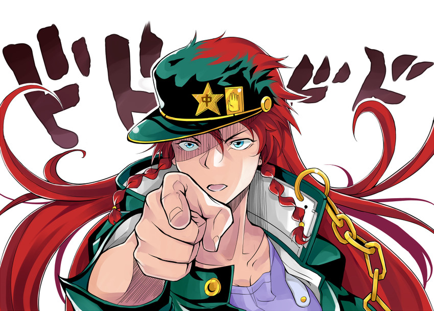hong meiling and kujo jotaro (touhou and 2 more) drawn by aa-rance