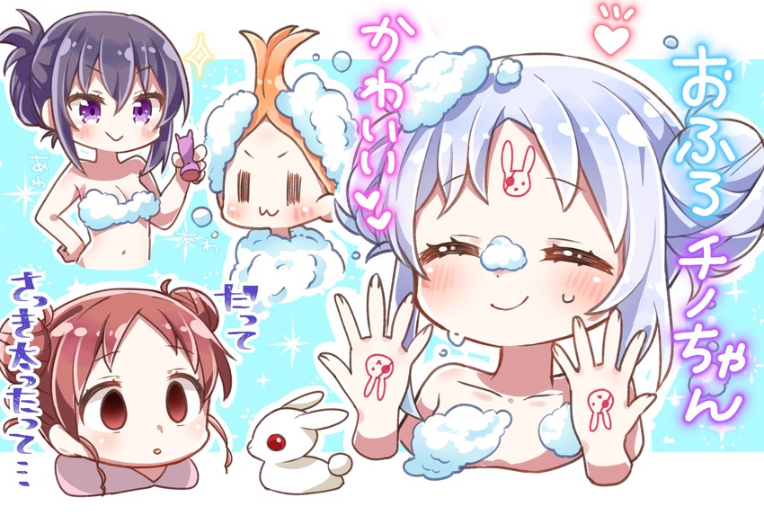 kafuu chino, hoto cocoa, tedeza rize, and natsu megumi (gochuumon wa usagi desu ka?) drawn by jako_(jakoo21)