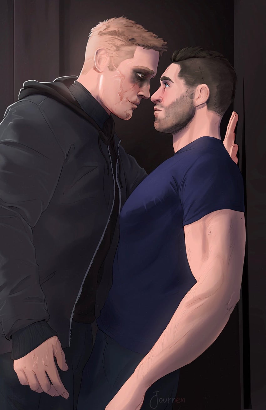 ghost and soap (call of duty and 1 more) drawn by journnen