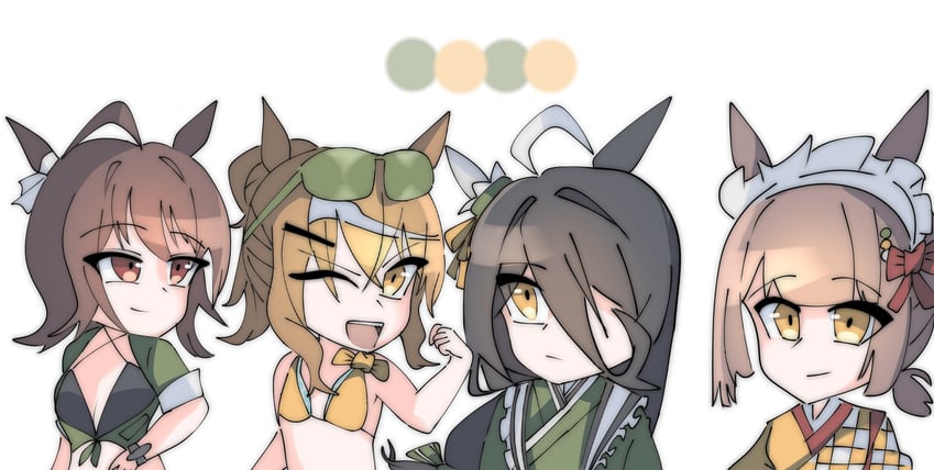 manhattan cafe, agnes tachyon, jungle pocket, and yukino bijin (umamusume) drawn by zero_zsf