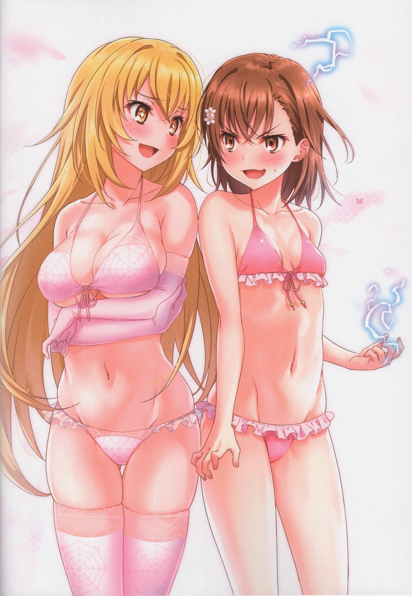 misaka mikoto and shokuhou misaki (toaru majutsu no index and 1 more) drawn by isshi_pyuma