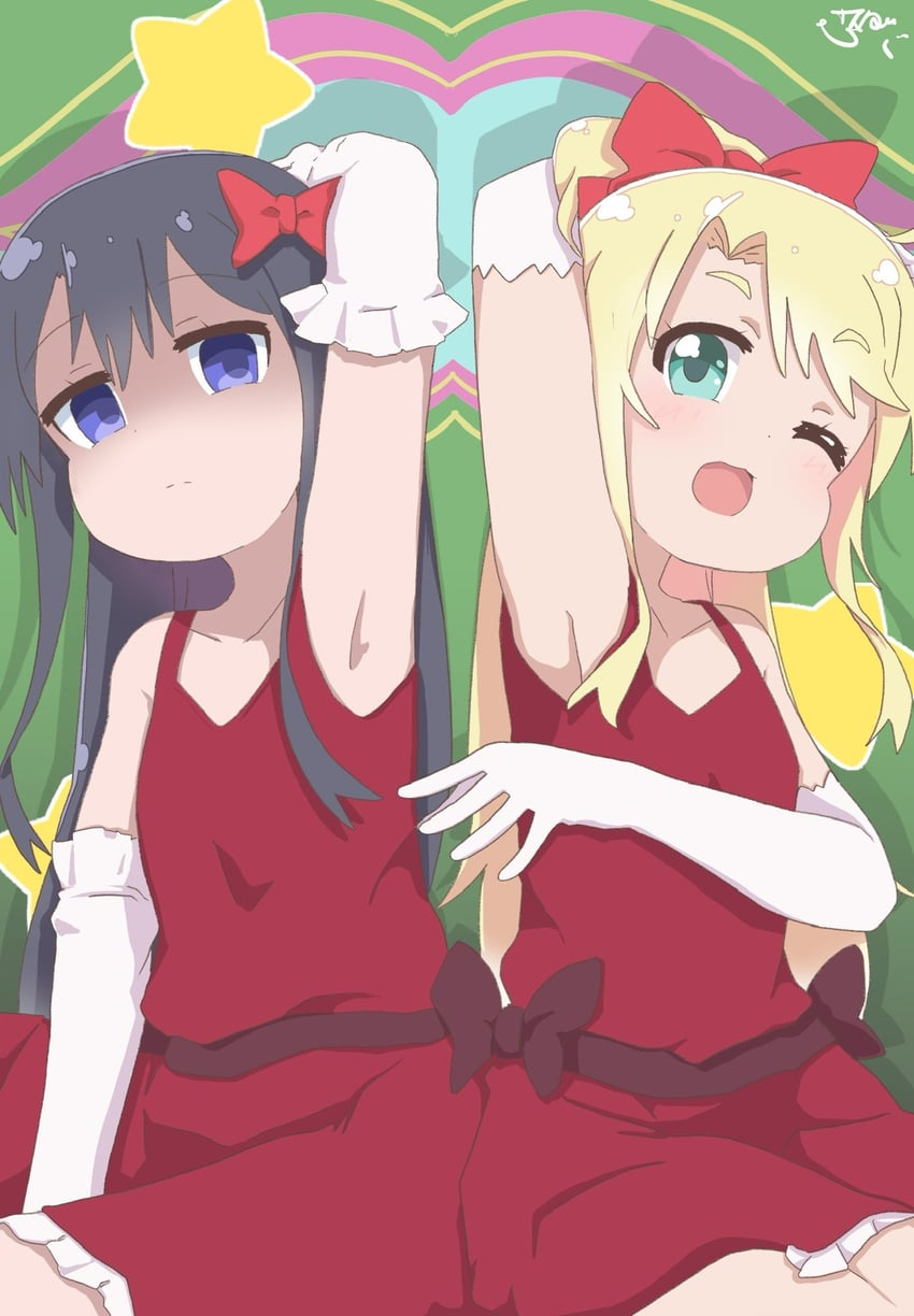 himesaka noa and shirosaki hana (watashi ni tenshi ga maiorita!) drawn by kebakebasan