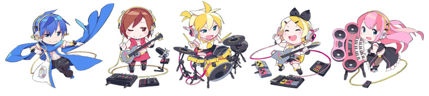 kagamine rin, kagamine len, megurine luka, kaito, meiko, and 5 more (vocaloid and 1 more) drawn by len_(a-7)