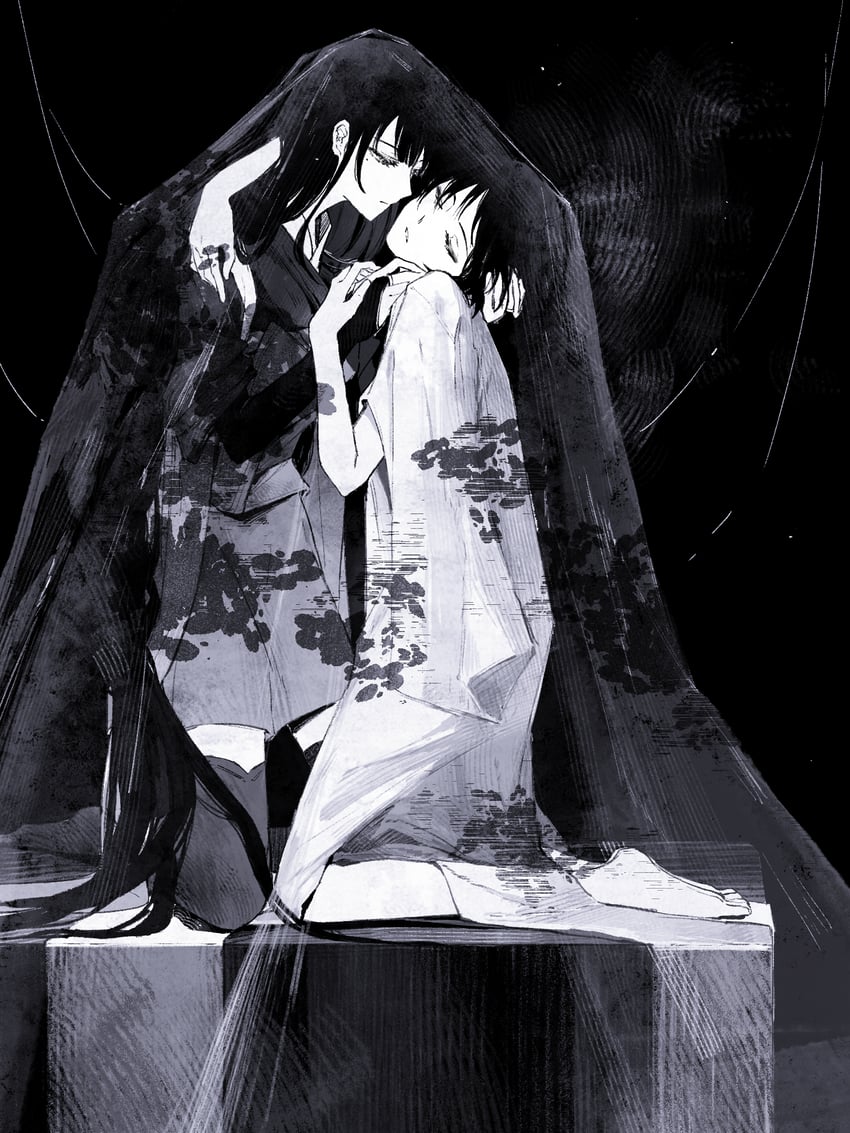 raiden shogun and scaramouche (genshin impact and 1 more) drawn by anian155