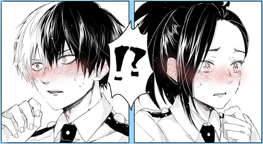 todoroki shoto and yaoyorozu momo (boku no hero academia) drawn by suzu_(tg_390)