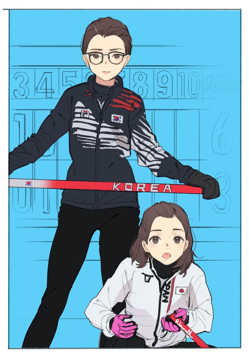 kim eun-jung and fujisawa satsuki (real life and 2 more) drawn by koyoi_mitsuki