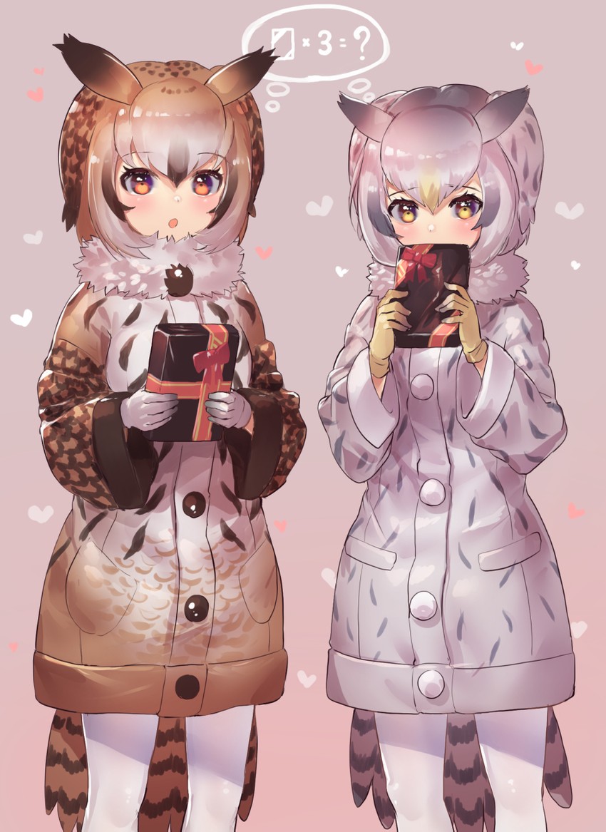 northern white-faced owl and eurasian eagle owl (kemono friends) drawn by tadano_magu