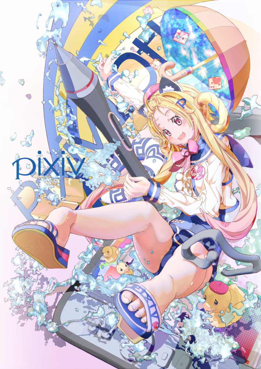 pixiv-tan (original and 1 more) drawn by amaoto_kaeru