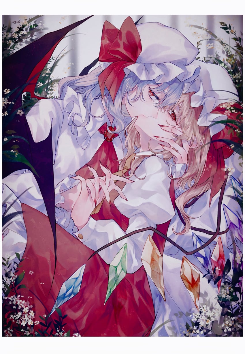 remilia scarlet and flandre scarlet (touhou) drawn by katai_(nekoneko0720)