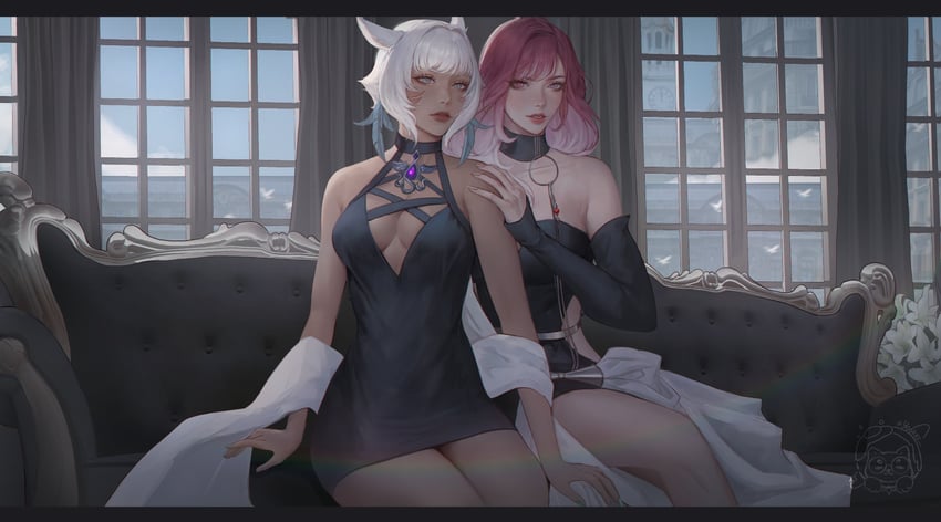 y'shtola rhul and shalom (final fantasy and 2 more) drawn by yuki_lu