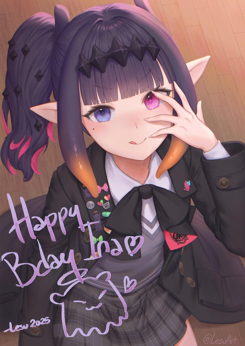 ninomae ina'nis (hololive and 1 more) drawn by lesu